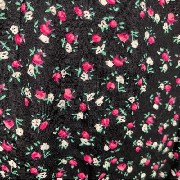 Forever 21 Mini Dress Short Sleeve Black Multicolor Floral Print Size S - Picture 7 of 8